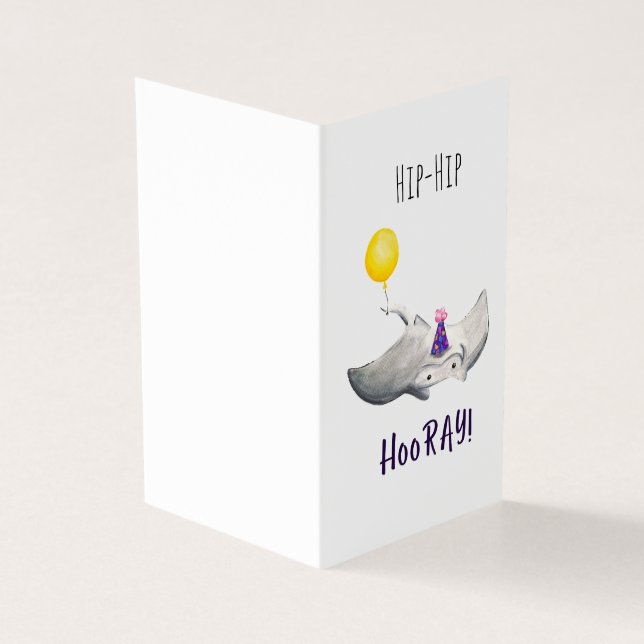 Stingray Birthday Card Kort (Utsida)