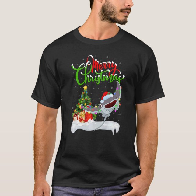 Stingray Fish  Xmas Decoration Santa Stingray Chri T Shirt (Framsida)