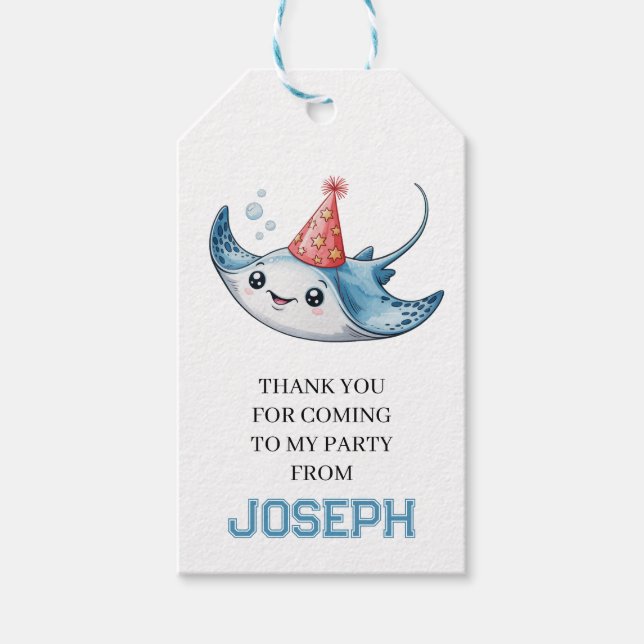 Stingray-Födelsedagsfest Presentetikett (Framsidan)