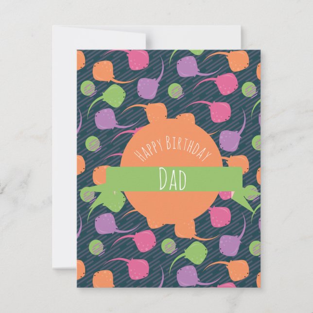 Stingray Grattis på födelsedagen Pappa Far Grandpa Kort (Framsida)