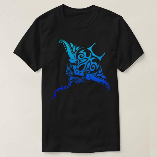 Stingray Hawaiian Tribal Polynesian Tattoo Stil V T Shirt (Design framsida)