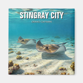 Stingray in Grand Cayman Travel Magnet
