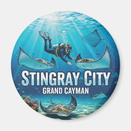 Stingray in Grand Cayman Travel Magnet
