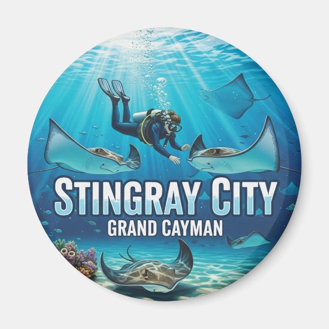 Stingray in Grand Cayman Travel Magnet (Framsidan)