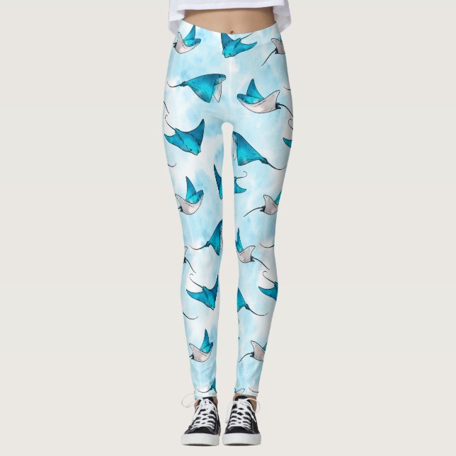 Stingray Mönster Leggings (Framsida)