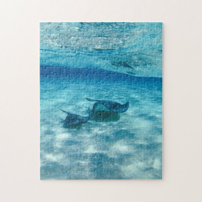 Stingray Ocean Blue Sea Photo Puzzle Pussel (Vertikal)