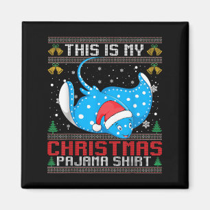 Stingray Santa Hat Matching Ugly jul Pajama Magnet