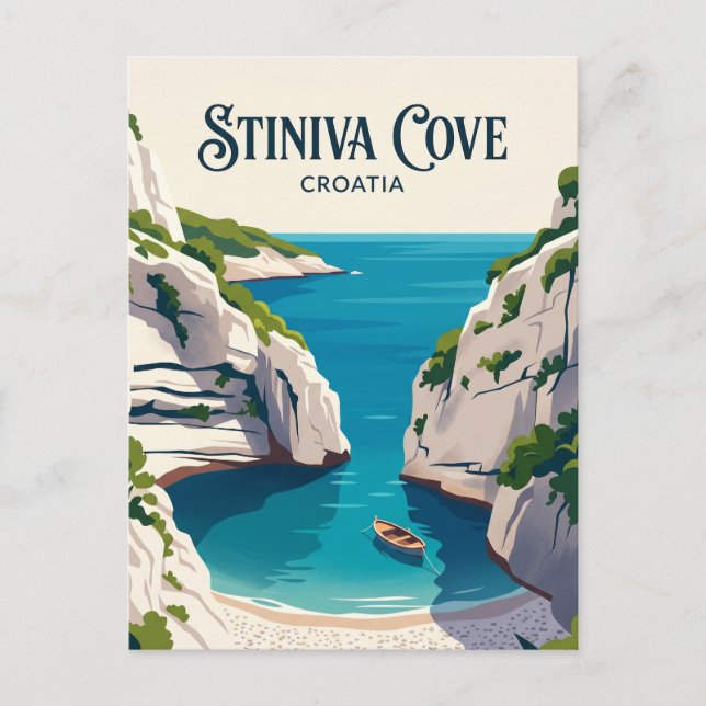 Stiniva Cove Kroatien Vykort (Framsida)