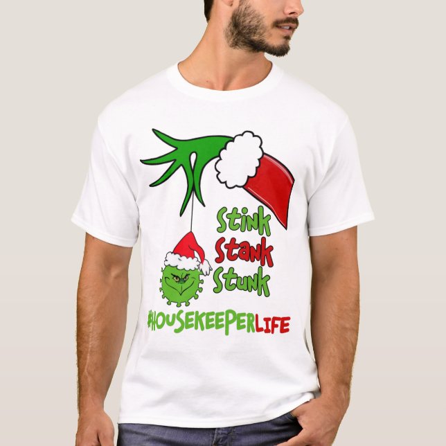 Stink Stank Stunk Funny jul T Shirt (Framsida)