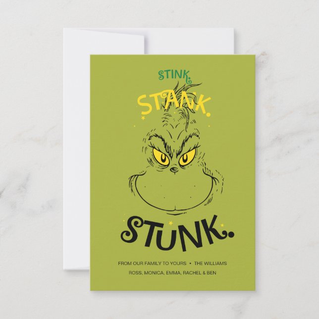 Stink Stank Stunk Mister Grinch Quote Kort (Framsida)