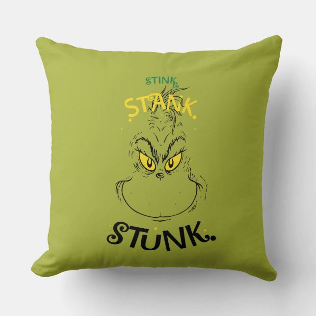 Stink Stank Stunk Mister Grinch Quote Kudde (Framsida)