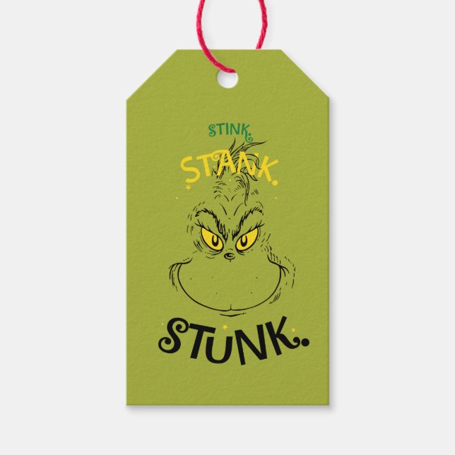 Stink Stank Stunk Mister Grinch Quote Presentetikett (Framsidan)