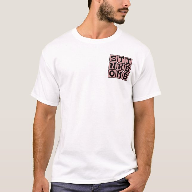 Stinkbomb, illaluktande skämt tee (Framsida)