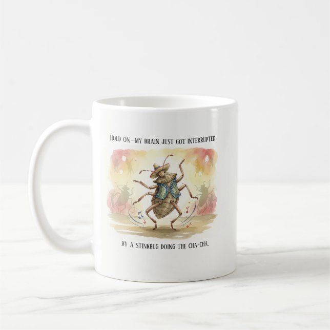 Stinkbuggar presentar Rolig Brun Marmorering Stink Kaffemugg (Vänster)
