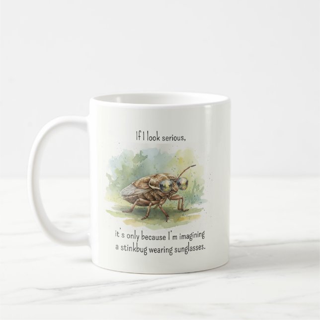 Stinkbuggpresent Fågelskådning Brun Marmorstinkbug Kaffemugg (Vänster)