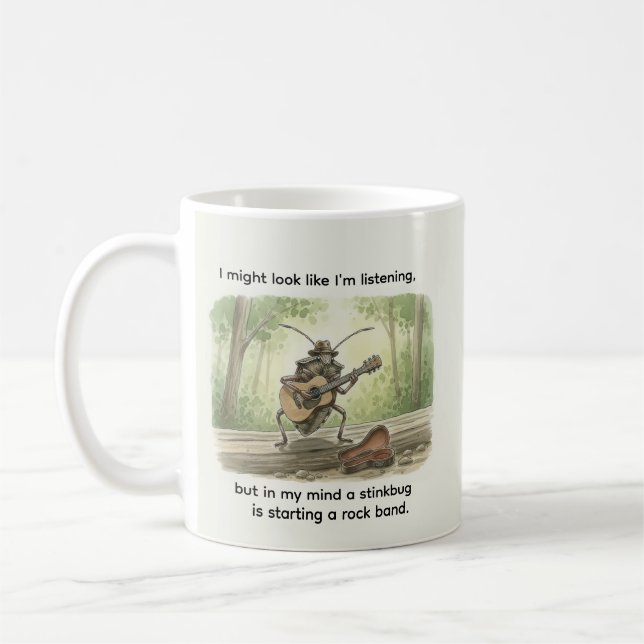 Stinkbuggpresent rolig brun marmorerad stinkbugg  kaffemugg (Vänster)