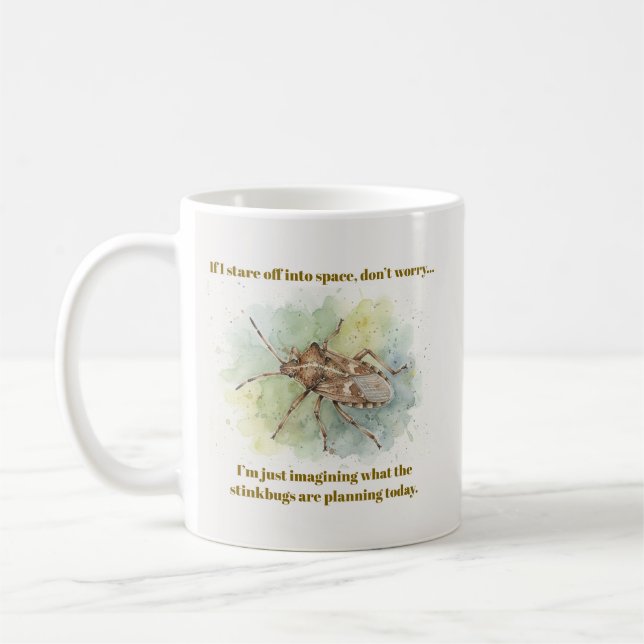 Stinkbuggpresenter Roliga Brun Marmoreringar Stink Kaffemugg (Vänster)