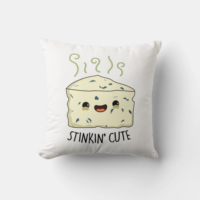 Stinkin Cute Funny Cheese Pun Kudde (Framsida)