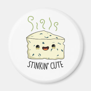 Stinkin Cute Funny Cheese Pun Magnet