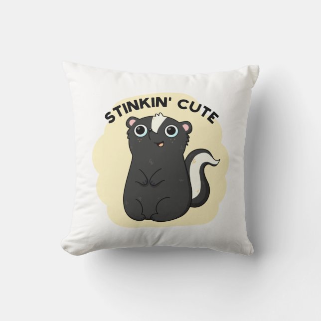 Stinkin Cute Funny Skunk Pun Kudde (Framsida)