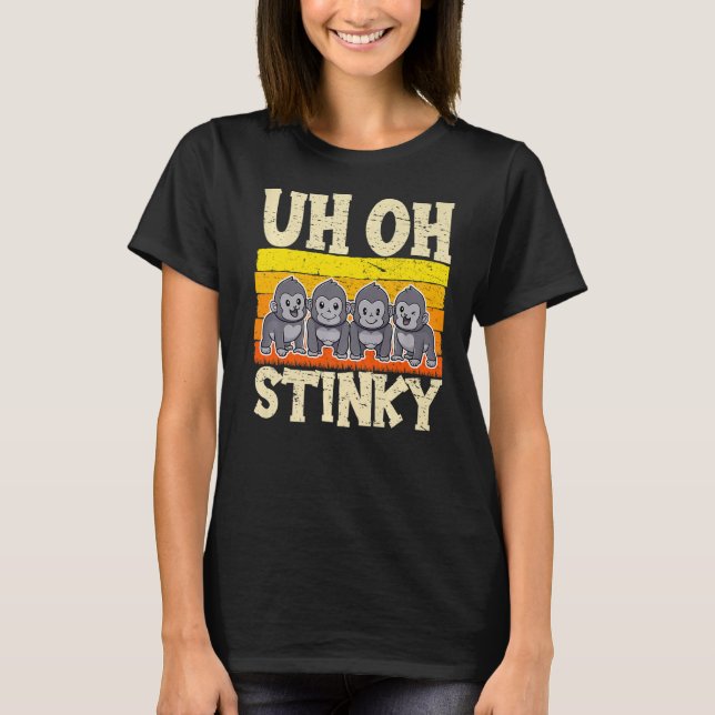 Stinky Cute Monkey För manar Women Animal T Shirt (Framsida)