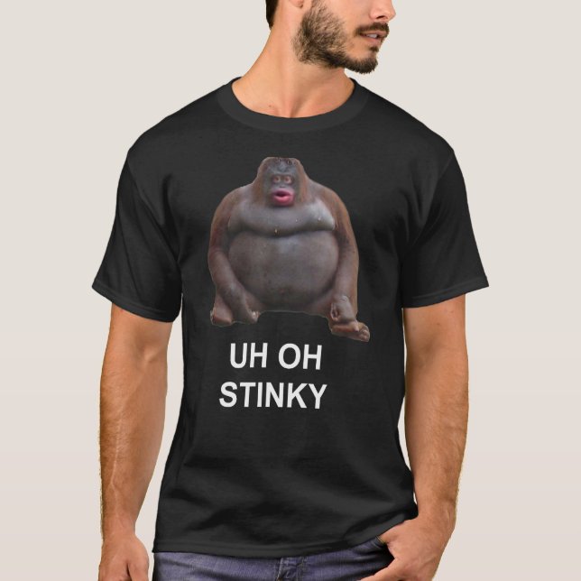 Stinky Poop Le Monke Meme T Shirt (Framsida)