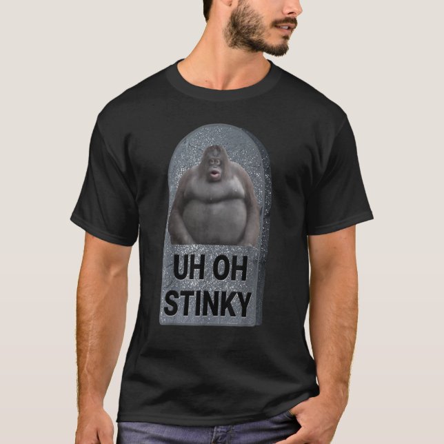 Stinky Poop Meme Gravsten Le Monke Hallowee T Shirt (Framsida)