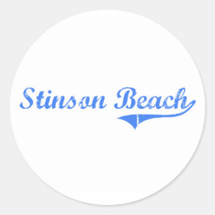 Stinson Beach California Classic Design Runt Klistermärke