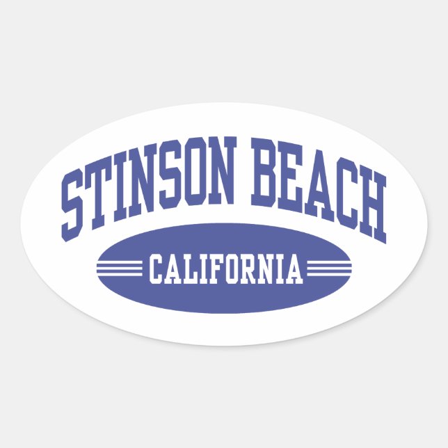 Stinson Beach California Ovalt Klistermärke (Framsida)