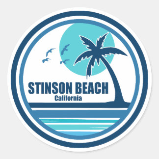 Stinson Beach Kalifornien Palmträd Fåglar Runt Klistermärke