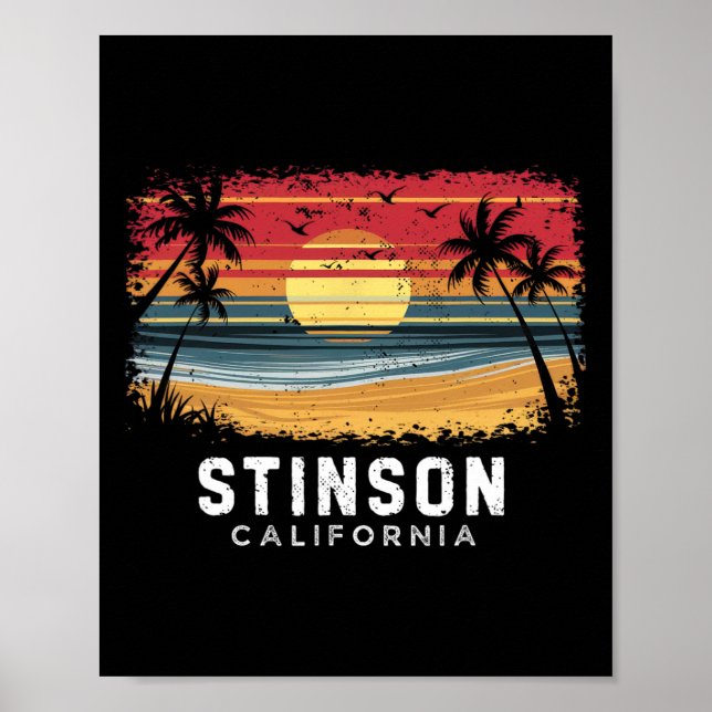 Stinson Beach Kalifornien Surfbräda Strand  Poster (Framsidan)