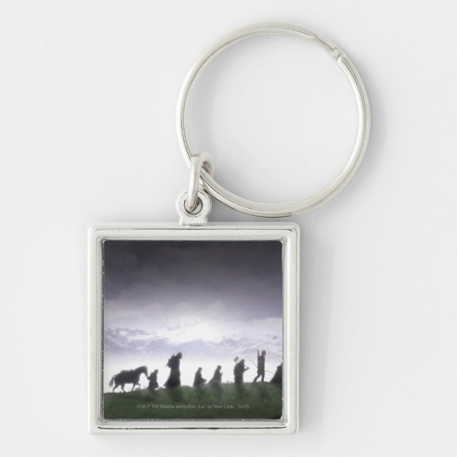 Stipendien Ring Fyrkantig Silverfärgad Nyckelring (Framsidan)