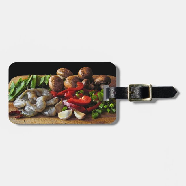 Stir Fry Luggage Tag Bagagebricka (Horisontell Framsida)