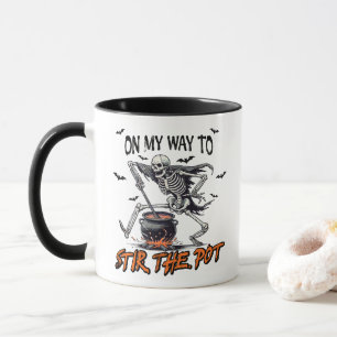 "Stir the Pot" Spooky Skeleton & Cauldron Mugg