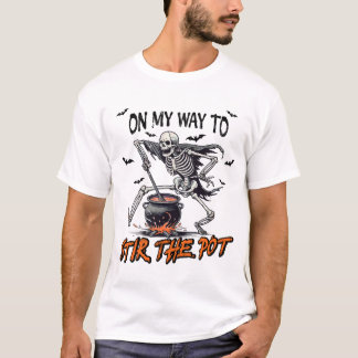 "Stir the Pot" Spooky Skeleton & Cauldron T Shirt