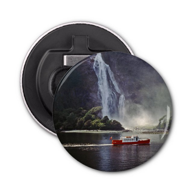 Stirling faller i Milford ljud - Nya Zeeland Flasköppnare (Framsidan)