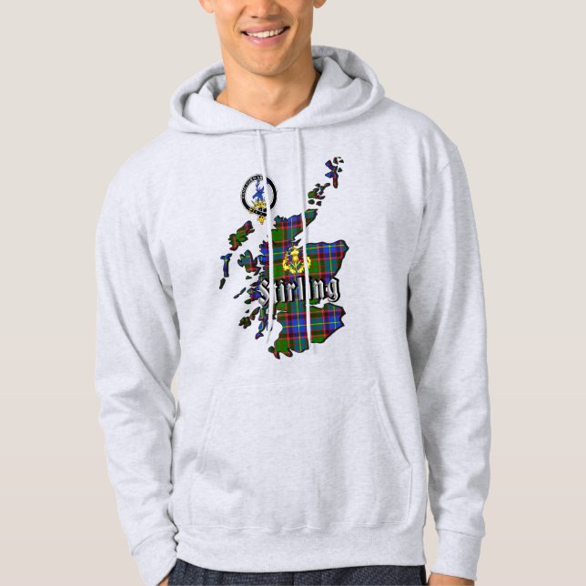 Stirling of Cadder klanmärke vuxen hoodie (Framsida)