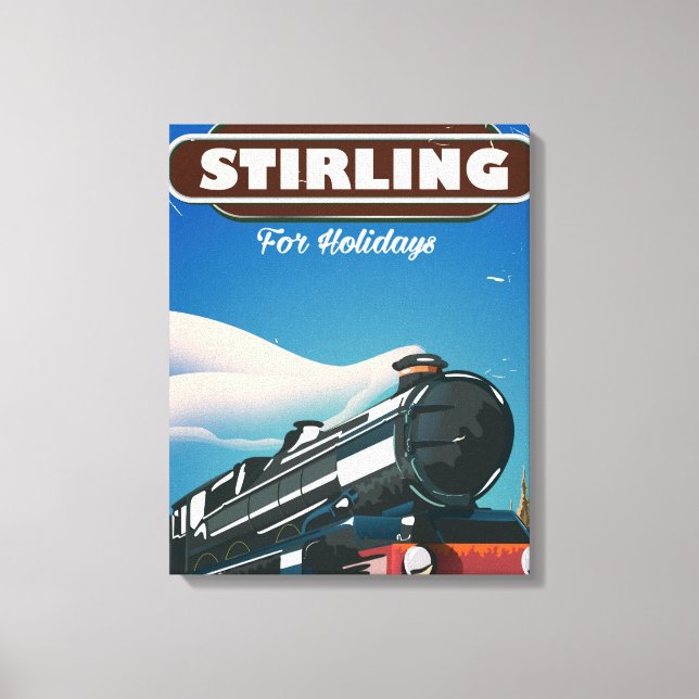Stirling Skottland vintage tåg affisch. Canvastryck (Framsida)