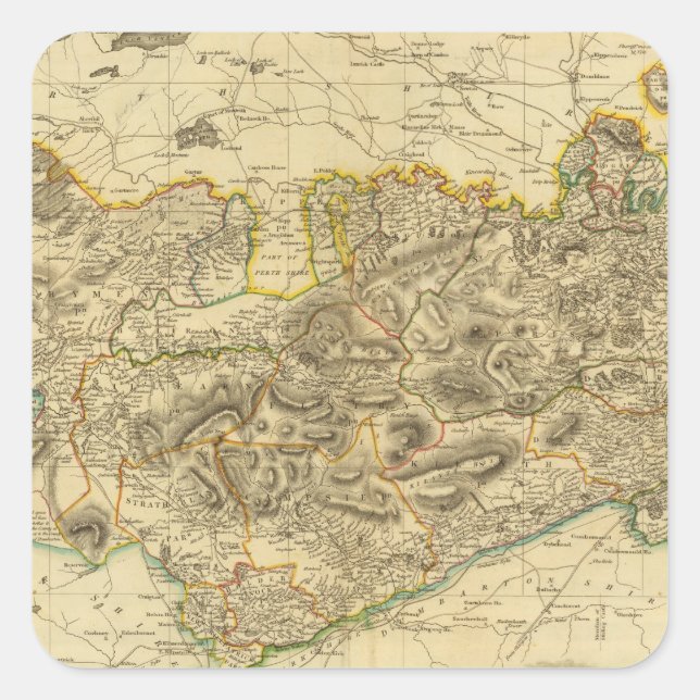 Stirlingshire Fyrkantigt Klistermärke (Framsida)