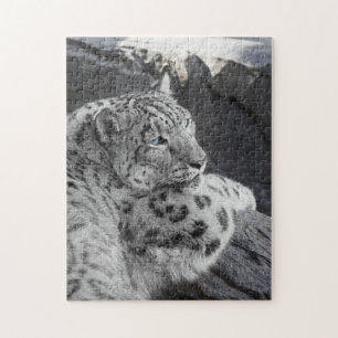 Stirrande för isig för snöLeopard Pussel