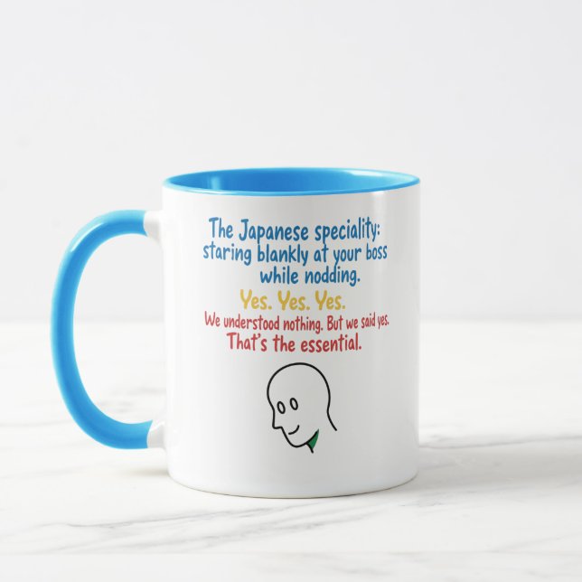Stirrar tomt på bossens kontor Humor Mugg (Vänster)