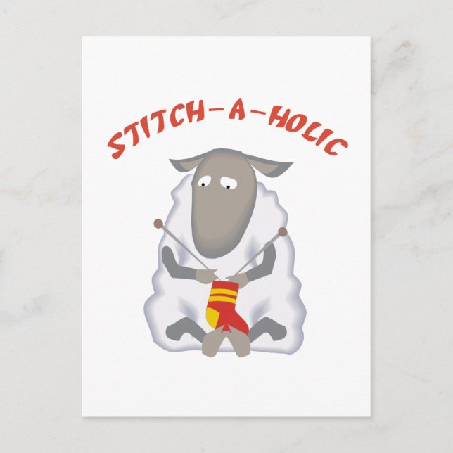 Stitch-a-alkoholknitter Vykort (Framsida)