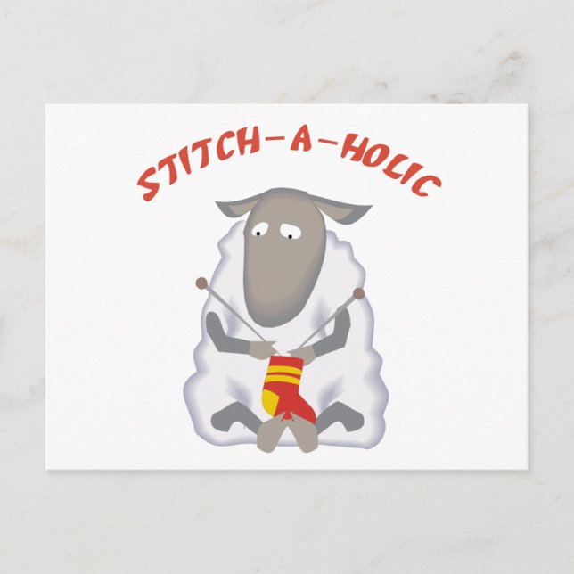 Stitch-a-alkoholknitter Vykort (Framsida)