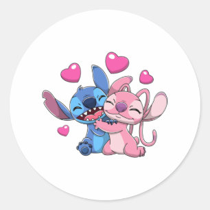 Stitch& Angel-Valentineser 1 Runt Klistermärke