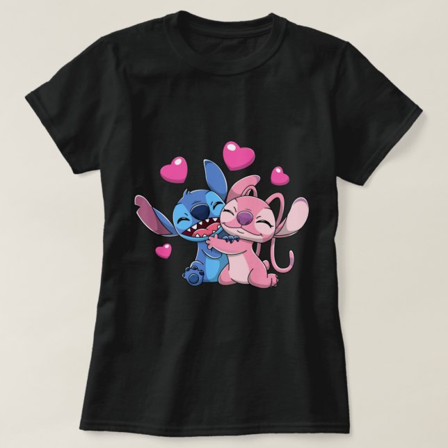 Stitch&amp; Angel-Valentineser 1 T Shirt (Design framsida)