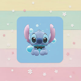 Stitch Fyrkantigt Klistermärke
