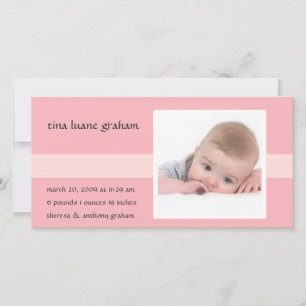 Stitch Photo Birth Announcement (flicka) Meddelande