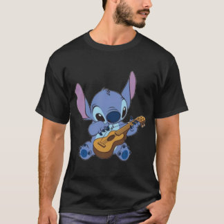 Stitch Spela Ukulele Sticker T Shirt