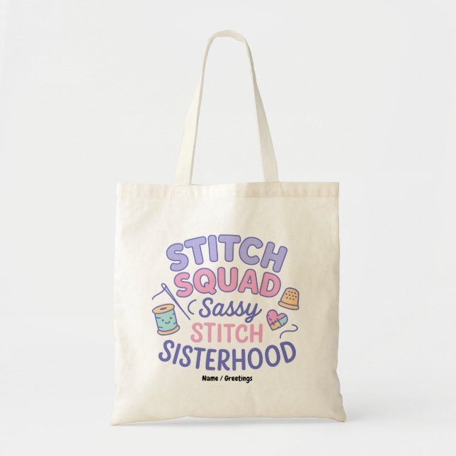 Stitch Squad Sassy Stitch Systrar Kul Quilt Tygkasse (Framsidan)