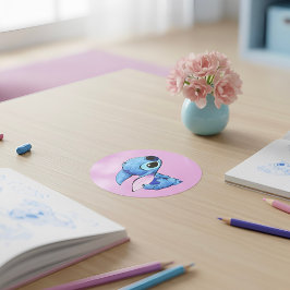 Stitch Sticker Runt Klistermärke